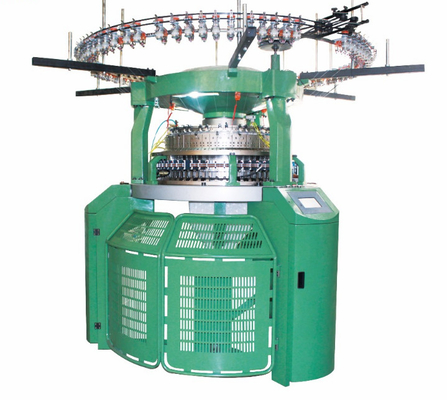 Green Color Rib Circular Knitting Machine Computerized Electronic Transfer